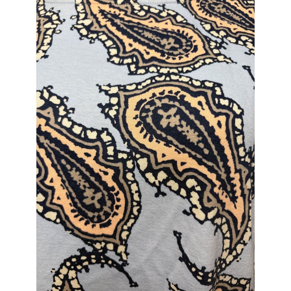 CHICO'S Womens Blue Paisley Short Sleeve Top Sz 3/XL Boho Coastal Breathable - Picture 10 of 10